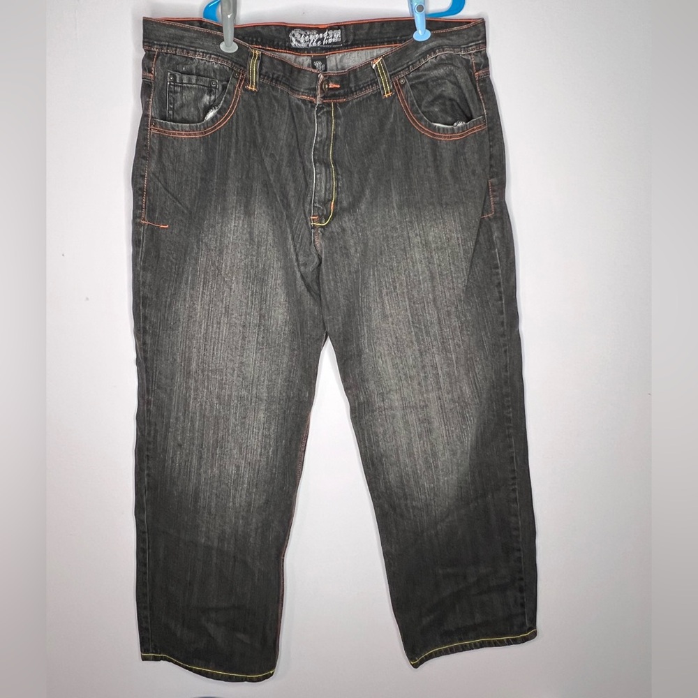 Beyond The Limit - Big & Tall Black Denim Baggy Jeans - Men's Size 48x33